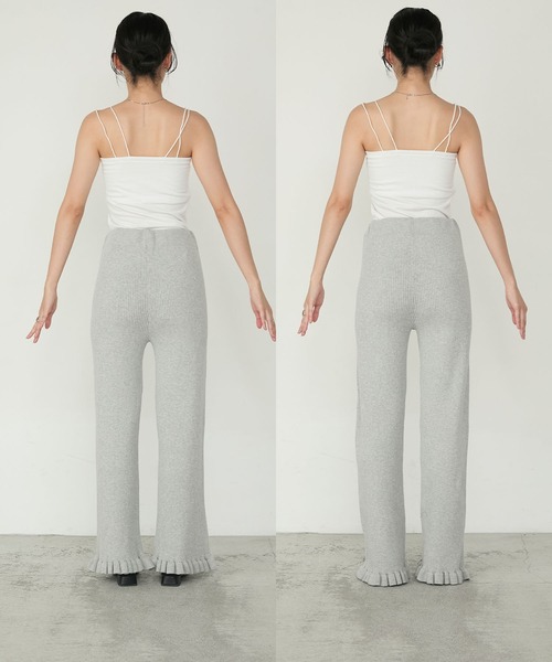 forksy.(フォルクシー)の「【forksy.】<エブリデイシリーズ>リブニットフリルパンツ(その他パンツ・レディース・ブラック/ブラック系/アイボリー/パープル/シルバー/ダークブルー/グレー/ブラウン系/オートミール/チャコールグレー・FREE/L/M)」の20枚目の写真