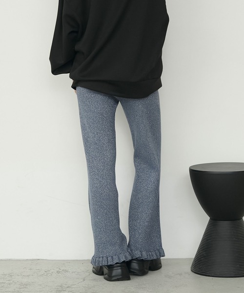 forksy.（フォルクシー）の「【forksy.】<エブリデイシリーズ>リブニットフリルパンツ（その他パンツ・レディース・ブラック/ブラック系/アイボリー/パープル/シルバー/ダークブルー/グレー/ブラウン系/オートミール/チャコールグレー・FREE/L/M）」の18枚目の写真