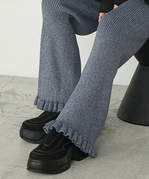 forksy.（フォルクシー）の「【forksy.】<エブリデイシリーズ>リブニットフリルパンツ（その他パンツ・レディース・ブラック/ブラック系/アイボリー/パープル/シルバー/ダークブルー/グレー/ブラウン系/オートミール/チャコールグレー・FREE/L/M）」の20枚目の写真