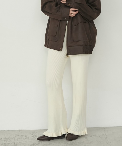 極美品　Anplegant フリルパンツ　ハイウエスト　ベージュ　S Frill pants | anplegant
