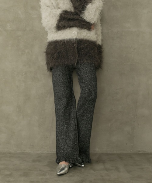 forksy.】エブリデイリブニットフリルパンツ forksy.│MONO-MART