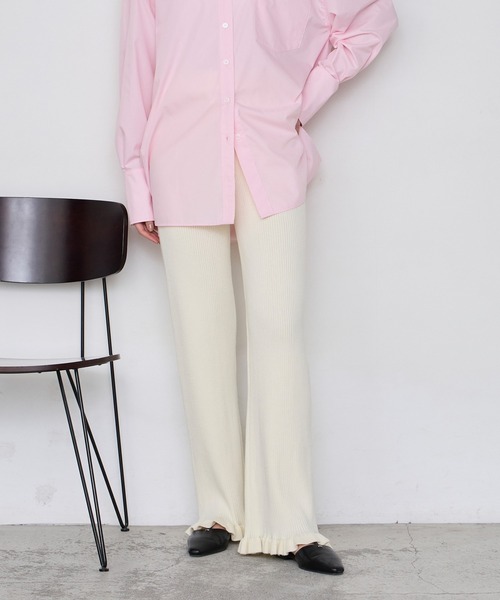 マチャット新品⭐︎フリルカラーリブニット（アイボリー） マチャット新品⭐︎フリルカラーリブニット（アイボリー）