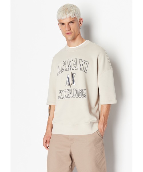 ARMANI EXCHANGE（アルマーニエクスチェンジ）の「【A|X アルマーニ エクスチェンジ】AXロゴ　オーバサイズスウェットトップス（スウェット・メンズ・アイボリー・MEDIUM/SMALL/X-SMALL/LARGE/X-LARGE）」の8枚目の写真
