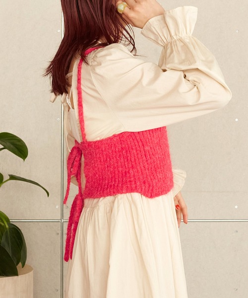 w closet（ダブルクローゼット）の「後ろリボンワンピース×ニット