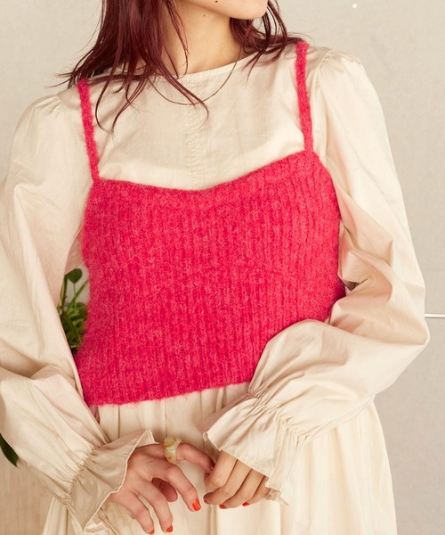 w closet（ダブルクローゼット）の「後ろリボンワンピース×ニットキャミセット（ワンピース・レディース・ベージュ/スミクロ/キナリ・FREE）」の14枚目の写真