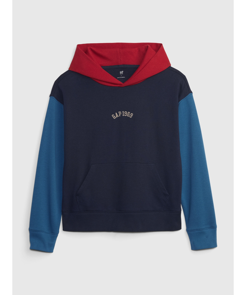 GAP(ギャップ)の「カラーブロック GAPアーチロゴパーカー (キッズ)(パーカー・キッズ・ネイビー/グレー・XL/XXL/L/S/M)」の2枚目の写真
