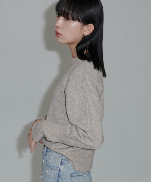 モラビト　スパンコール/ラメ入り　ニット　Lサイズ　美品 fifth ニット セーター レイヤード風スパンコールラメニット
