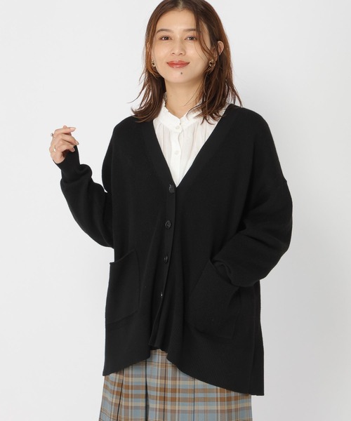 studio CLIP（スタディオクリップ）の「【WEB限定/マシンウォッシャブル/速乾】ソフィニー12ケージ細見ゆったりカーディガン（カーディガン/ボレロ・レディース・ブラウン/イエロー/ブルー/ブラック/カーキ・FREE）」の2枚目の写真
