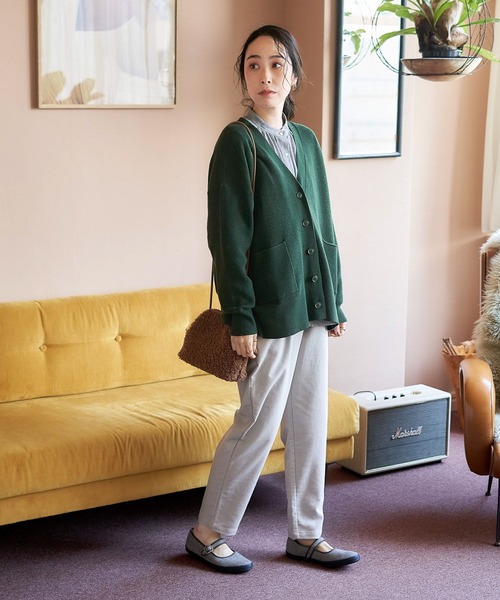 studio CLIP（スタディオクリップ）の「【WEB限定/マシンウォッシャブル/速乾】ソフィニー12ケージ細見ゆったりカーディガン（カーディガン/ボレロ・レディース・ブラウン/イエロー/ブルー/ブラック/カーキ・FREE）」の10枚目の写真