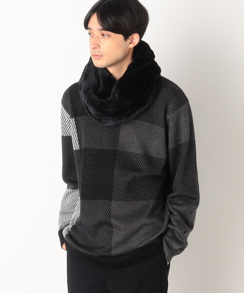 COMME CA ISM(コムサイズム)の「ブロックチェック ニット プルオーバー(ニット/セーター・メンズ・ブルー/ボルドー/ブラック・LARGE/MEDIUM)」の8枚目の写真