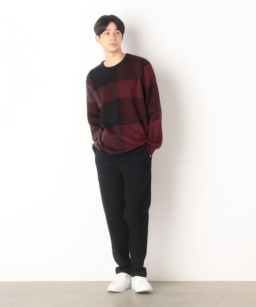 COMME CA ISM(コムサイズム)の「ブロックチェック ニット プルオーバー(ニット/セーター・メンズ・ブルー/ボルドー/ブラック・LARGE/MEDIUM)」の9枚目の写真
