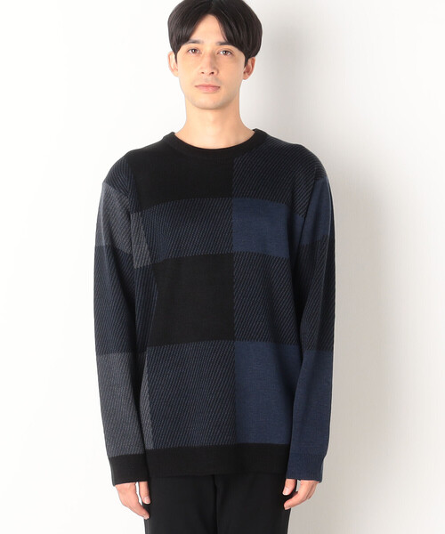 COMME CA ISM(コムサイズム)の「ブロックチェック ニット プルオーバー(ニット/セーター・メンズ・ブルー/ボルドー/ブラック・LARGE/MEDIUM)」の13枚目の写真