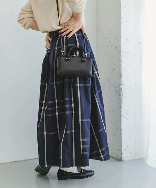 ITEMS URBANRESEARCH(アイテムズ アーバンリサーチ)の「『LONGサイズあり』チェックタックボリュームスカート(スカート・レディース・ライトベージュ/ネイビー/ブルー/チャコールグレー・FREE/L)」の20枚目の写真
