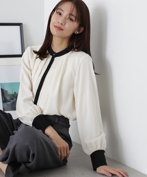 N.（N. Natural Beauty Basic） | ◆バイカラーバンドカラーブラウス(シャツ/ブラウス)
