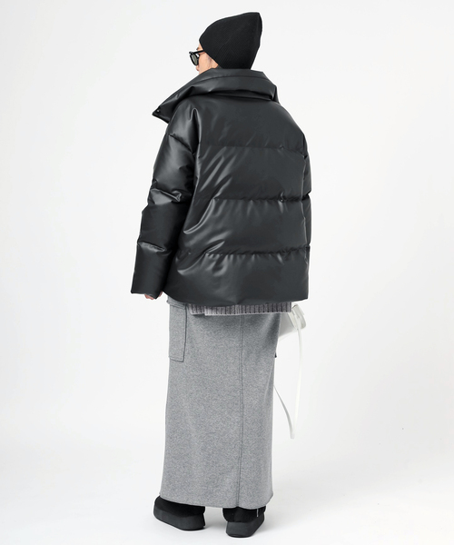 EVERYDAY I LIKE.（エヴリディアイライク）の「フェイクレザーダウンジャケット（ダウンジャケット/コート・レディース・ブラック・FREE）」の22枚目の写真