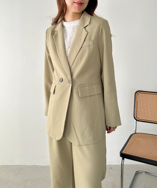 un+frame（アンフレーム）の「loose jacket set up／【2点SET】ルーズテーラードジャケットセットアップ（セットアップ・レディース・アイボリー/ブラック/ベージュ・FREE）」の18枚目の写真