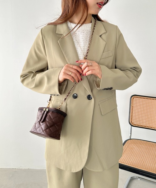 un+frame（アンフレーム）の「loose jacket set up／【2点SET】ルーズテーラードジャケットセットアップ（セットアップ・レディース・アイボリー/ブラック/ベージュ・FREE）」の20枚目の写真