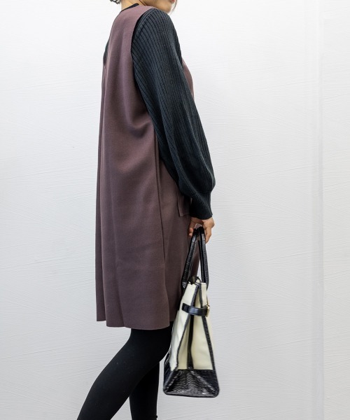 Miniministore(ミニミニストア)の「ワンピース ジャンパースカートレディース(ワンピース・レディース・パープル/グレイッシュベージュ/グレー/ダークグリーン/ブラック/ブルー・L)」の22枚目の写真