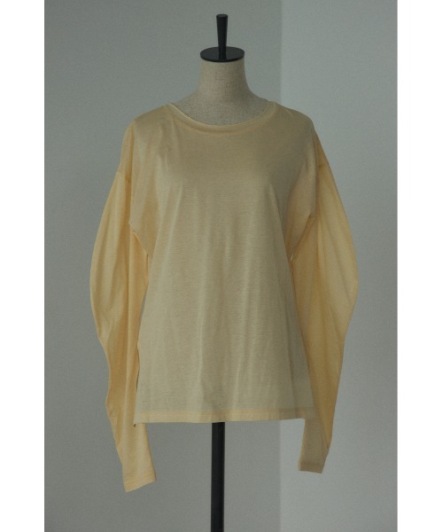 BLACK BY MOUSSY（ブラックバイマウジー）の「curved sleeve tops(カーブスリーブトップス)（Tシャツ/カットソー・レディース・ライトイエロー/ブラック/ホワイト・FREE）」の3枚目の写真