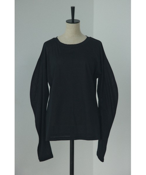 BLACK BY MOUSSY（ブラックバイマウジー）の「curved sleeve tops(カーブスリーブトップス)（Tシャツ/カットソー・レディース・ライトイエロー/ブラック/ホワイト・FREE）」の2枚目の写真
