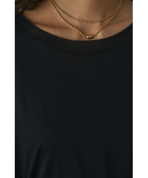 BLACK BY MOUSSY（ブラックバイマウジー）の「curved sleeve tops(カーブスリーブトップス)（Tシャツ/カットソー・レディース・ライトイエロー/ブラック/ホワイト・FREE）」の9枚目の写真