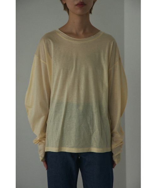 BLACK BY MOUSSY（ブラックバイマウジー）の「curved sleeve tops(カーブスリーブトップス)（Tシャツ/カットソー・レディース・ライトイエロー/ブラック/ホワイト・FREE）」の14枚目の写真