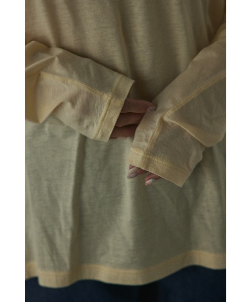 BLACK BY MOUSSY（ブラックバイマウジー）の「curved sleeve tops(カーブスリーブトップス)（Tシャツ/カットソー・レディース・ライトイエロー/ブラック/ホワイト・FREE）」の18枚目の写真