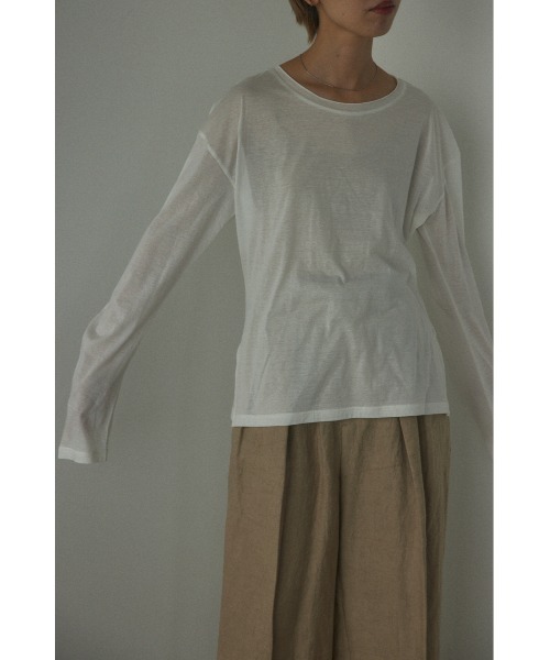 BLACK BY MOUSSY（ブラックバイマウジー）の「curved sleeve tops(カーブスリーブトップス)（Tシャツ/カットソー・レディース・ライトイエロー/ブラック/ホワイト・FREE）」の20枚目の写真