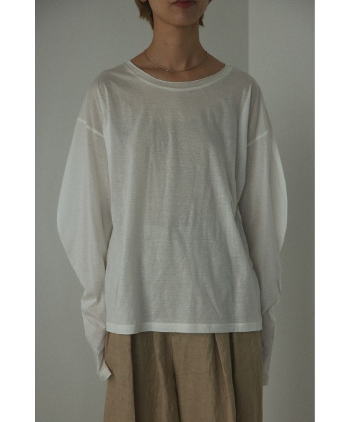 BLACK BY MOUSSY（ブラックバイマウジー）の「curved sleeve tops(カーブスリーブトップス)（Tシャツ/カットソー・レディース・ライトイエロー/ブラック/ホワイト・FREE）」の22枚目の写真