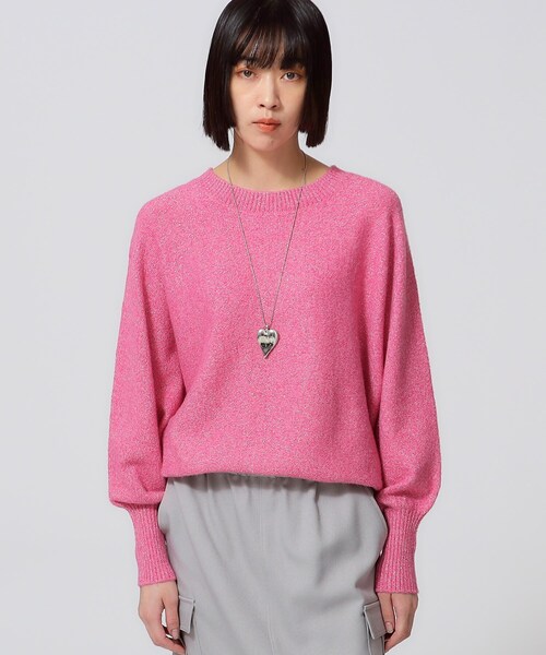 GALLEST（ギャレスト）の「リラックスラメクルーニット（ニット/セーター・レディース・ピンク系/ライトグレー/ライトベージュ/チャコールグレー・38）」の4枚目の写真