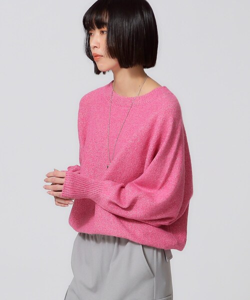 GALLEST（ギャレスト）の「リラックスラメクルーニット（ニット/セーター・レディース・ピンク系/ライトグレー/ライトベージュ/チャコールグレー・38）」の16枚目の写真