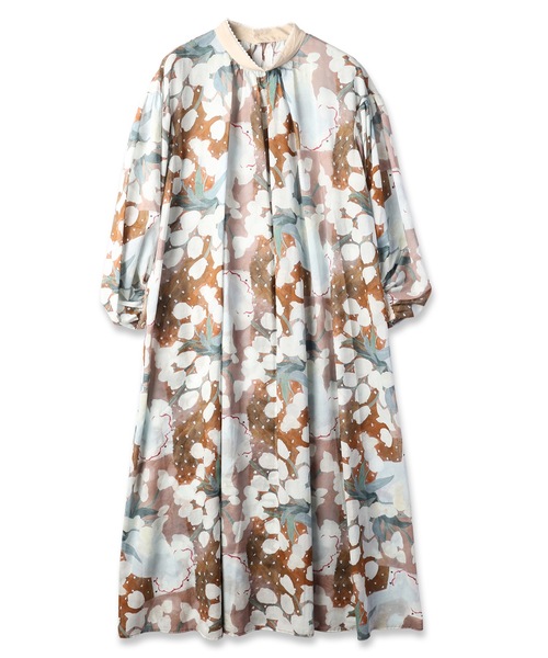 mudoca(ムドカ)の「【彼の憂い】プリントワンピース(ワンピース・レディース・ネイビー/テラコッタ・FREE)」の4枚目の写真