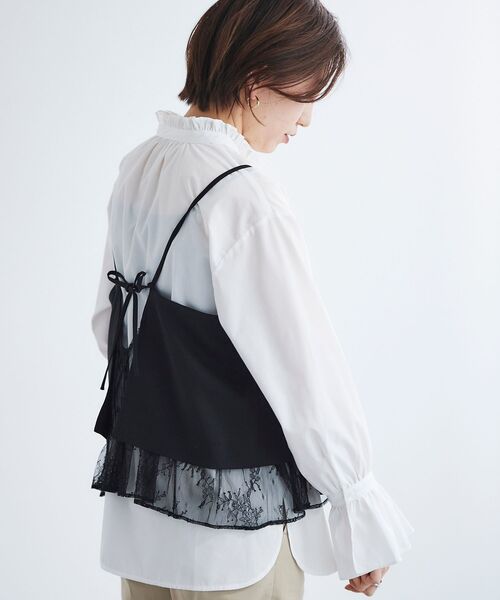 le.coeur blanc（ルクールブラン）の「レースレイヤードキャミソール（キャミソール・レディース・アイボリー/ブラック・38）」の19枚目の写真