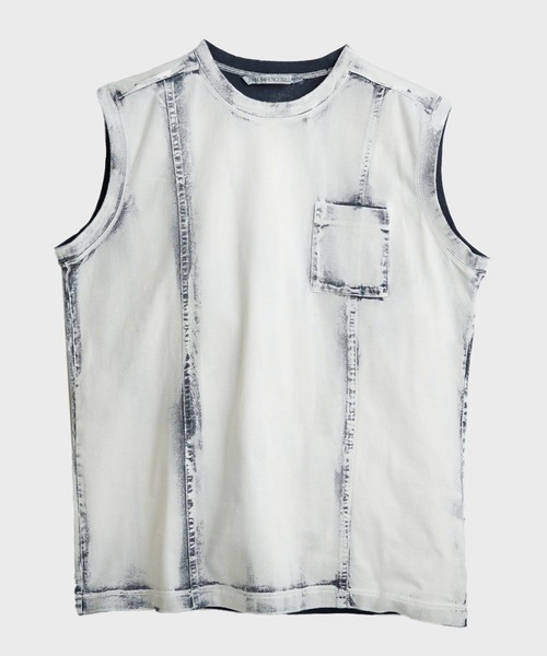 JOHN LAWRENCE SULLIVAN(ジョンローレンスサリバン)の「BLEACHED JERSEY SLEEVELESS TOP(その他トップス・メンズ・ホワイト・44/46/S/M)」の1枚目の写真