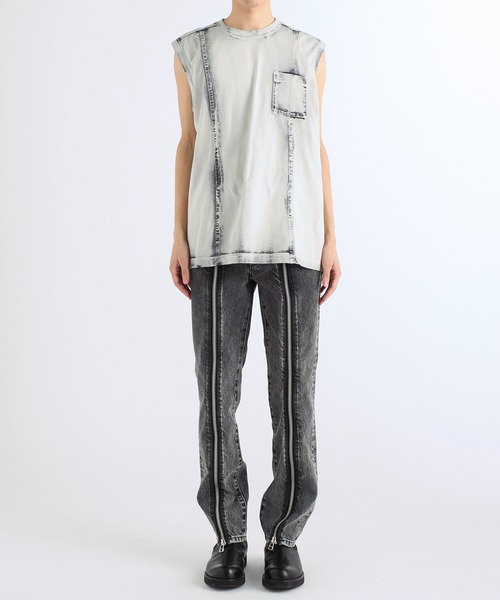 JOHN LAWRENCE SULLIVAN(ジョンローレンスサリバン)の「BLEACHED JERSEY SLEEVELESS TOP(その他トップス・メンズ・ホワイト・44/46/S/M)」の2枚目の写真