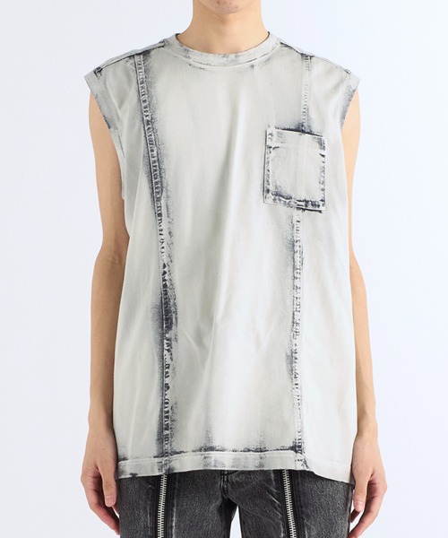 JOHN LAWRENCE SULLIVAN(ジョンローレンスサリバン)の「BLEACHED JERSEY SLEEVELESS TOP(その他トップス・メンズ・ホワイト・44/46/S/M)」の3枚目の写真