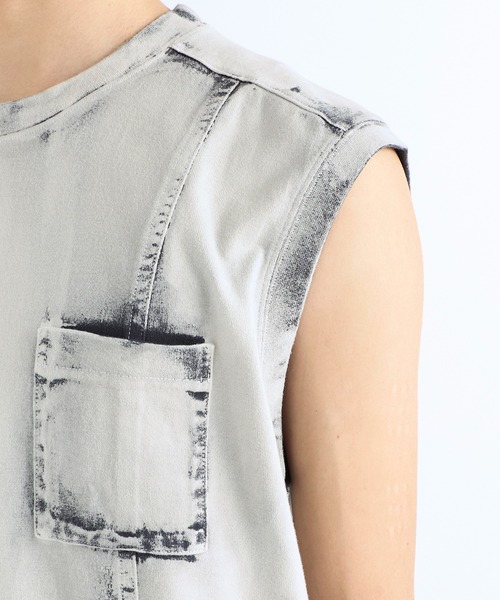 JOHN LAWRENCE SULLIVAN(ジョンローレンスサリバン)の「BLEACHED JERSEY SLEEVELESS TOP(その他トップス・メンズ・ホワイト・44/46/S/M)」の7枚目の写真