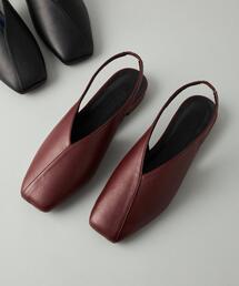 CITEN | ＜CITEN＞Vカット スクエア フラット シューズ(パンプス)