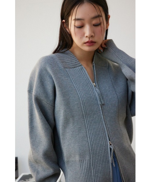 AZUL by moussy（アズールバイマウジー）の「ジップアップニット 