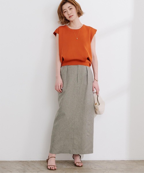 UR'S（ユアーズ）の「リネンライクサイドベルトデザインタイトスカート（スカート・レディース・アイボリー/ブラック/サンドベージュ/ブルー系その他・L/M/S）」の7枚目の写真