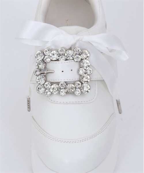 【新品】axes femme POETIQUE ビジューバックルスニーカー白 S セール】ビジューバックルスニーカー（スニーカー）｜axes femme