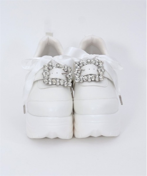 【新品】axes femme POETIQUE ビジューバックルスニーカー白 S セール】ビジューバックルスニーカー（スニーカー）｜axes femme