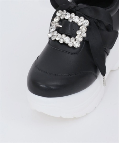 【新品】axes femme POETIQUE ビジューバックルスニーカー白 S セール】ビジューバックルスニーカー（スニーカー）｜axes femme