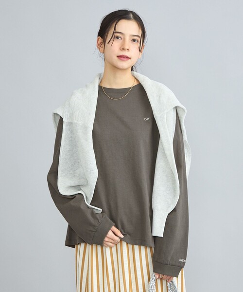 coen(コーエン)の「USAコットン天竺チビロゴ刺繍ロングスリーブTシャツ(Tシャツ/カットソー・レディース・オフホワイト/ライム/ダークグレー/コバルトブルー・M/L)」の1枚目の写真