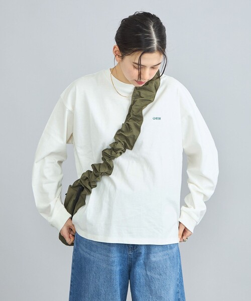 coen(コーエン)の「USAコットン天竺チビロゴ刺繍ロングスリーブTシャツ(Tシャツ/カットソー・レディース・オフホワイト/ライム/ダークグレー/コバルトブルー・M/L)」の11枚目の写真