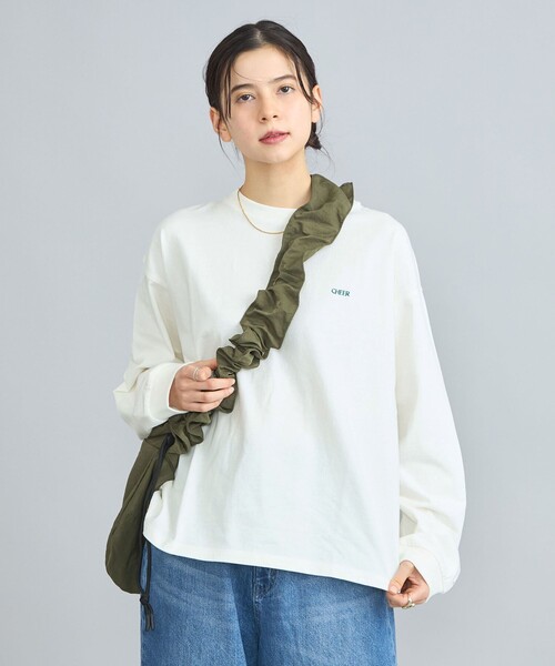 coen(コーエン)の「USAコットン天竺チビロゴ刺繍ロングスリーブTシャツ(Tシャツ/カットソー・レディース・オフホワイト/ライム/ダークグレー/コバルトブルー・M/L)」の9枚目の写真