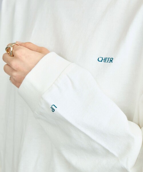 coen(コーエン)の「USAコットン天竺チビロゴ刺繍ロングスリーブTシャツ(Tシャツ/カットソー・レディース・オフホワイト/ライム/ダークグレー/コバルトブルー・M/L)」の18枚目の写真
