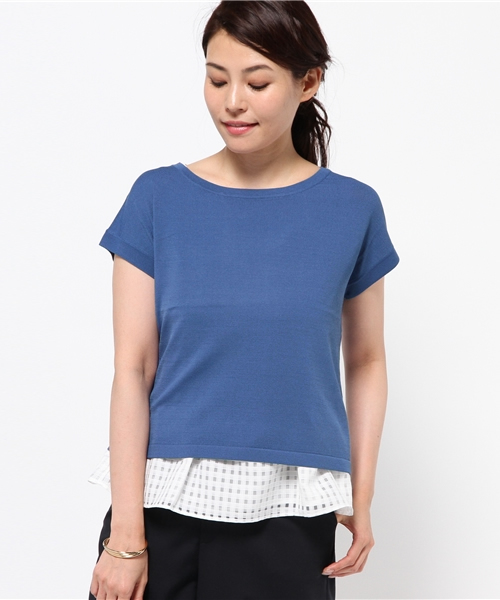 La TOTALITE(ラトータリテ)の「レースタンクツキプルオーバー◆(ニット/セーター・レディース・ブラック/ホワイト/ブルー系その他・FREE)」の3枚目の写真