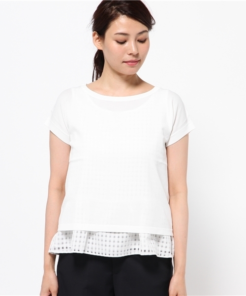 La TOTALITE(ラトータリテ)の「レースタンクツキプルオーバー◆(ニット/セーター・レディース・ブラック/ホワイト/ブルー系その他・FREE)」の4枚目の写真