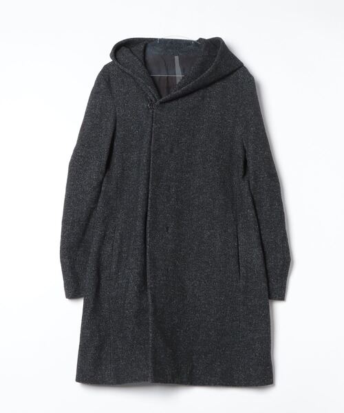 KAZUYUKI KUMAGAI (ATTACHMENT) Size S Black Grey Marble Hooded Coat main image 1